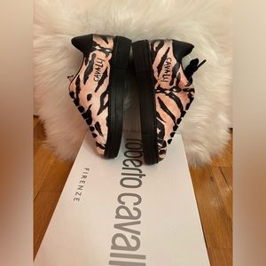 Roberto Cavalli girls sneakers size 30 zebra Nero Rosa brand new